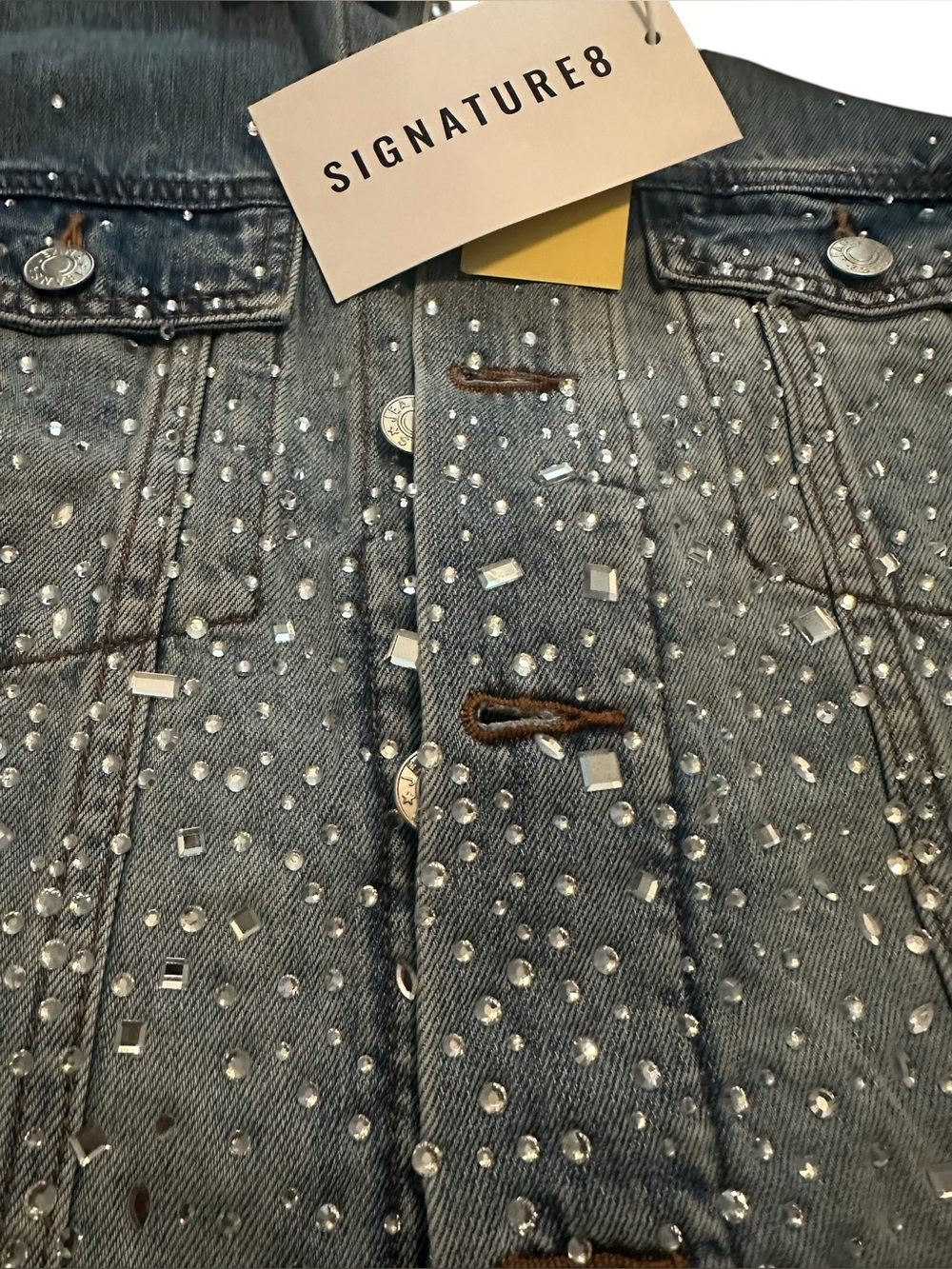Signature8 Blue Denim Jacket with Rhinestones (small/medium) - Picture 4 of 7